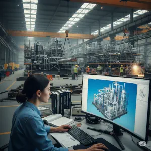 CAD-Planung im Maschinen- und Anlagenbau, technische Zeichnungen und digitale Konstruktion